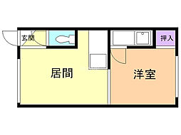 第2パークハイツ 1DKの間取図画像