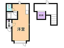 メゾンドK3 ワンルームの間取図画像