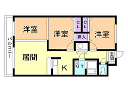 フェイマスKITAMI3番館 3LDKの間取図画像