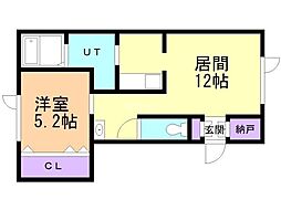 イルマーレW 1LDKの間取図画像