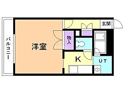 ルイスラピュタ 1Kの間取図画像