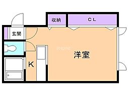 アパートメントS 1Kの間取図画像