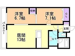 ボナールクレスト 1階/1-A