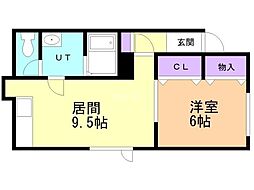 ハイツ葉亜舞 1LDKの間取図画像