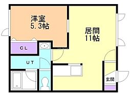 CosmoBulk 1LDKの間取図画像