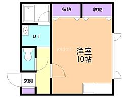 三輪グリーンハイツ ワンルームの間取図画像