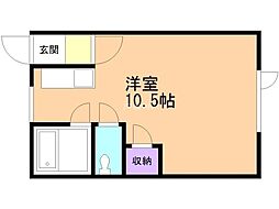 コーポ文京2 ワンルームの間取図画像