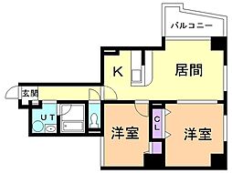 アイランドパレス1 2LDKの間取図画像
