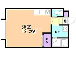清明ハイツ ワンルームの間取図画像
