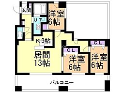 エターナルアイランドパレス 3LDKの間取図画像