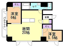 パセオさくら 2LDKの間取図画像