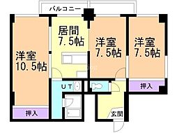 第一コーポラス 3DKの間取図画像