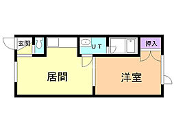 K・Iハイツ 1LDKの間取図画像