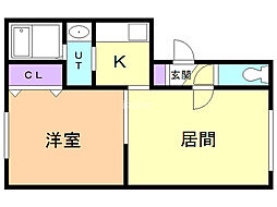 Liberty北光 1LDKの間取図画像