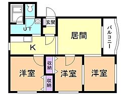 パティオ南仲町 3LDKの間取図画像