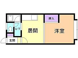 エルティアコーポ 1DKの間取図画像