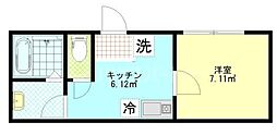 フェリチタ住吉 3階1Kの間取り