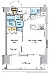 JR総武線 亀戸駅 徒歩7分の賃貸マンション 9階1LDKの間取り