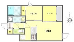 墨田区太平4丁目マンション 2DKの間取図画像