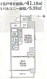 アイルグランデ浅草 1LDKの間取図画像