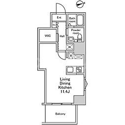 ALIKA曳舟II ワンルームの間取図画像