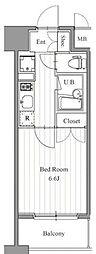 フィットエル森下 1Kの間取図画像