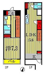 ニューシティアパートメンツ亀戸 1LDKの間取図画像