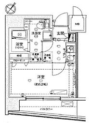 ハーモニーレジデンス東京イーストコア 1Kの間取図画像