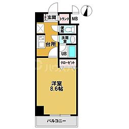 ナンカイパート1 1Kの間取図画像
