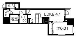 プレール・ドゥーク錦糸公園前 1LDKの間取図画像