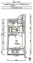 RELUXIA亀戸EAST 1Kの間取図画像