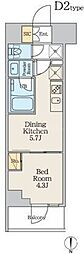 墨田区吾妻橋2丁目マンション 1DKの間取図画像