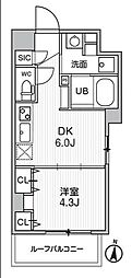 S-RESIDENCE亀戸balm 1DKの間取図画像