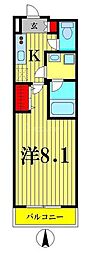 フレールコート錦糸公園 1Kの間取図画像