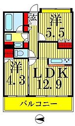 フルーヴ押上 2LDKの間取図画像