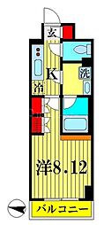 ラドゥセール大島 1Kの間取図画像