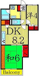 百花園パーク・ファミリア 2DKの間取図画像