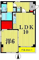 ウィステリア1 1LDKの間取図画像