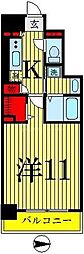 オズレーベル 1Kの間取図画像