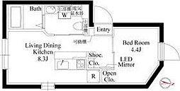 CASAGRAZIE西大島 1LDKの間取図画像