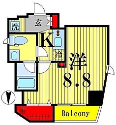 ルクレ墨田緑2 1Kの間取図画像