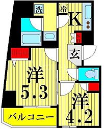 アイル押上ノルドドゥーエ 2Kの間取図画像
