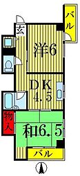 ジェントリー両国一元ヤ.1 2DKの間取図画像