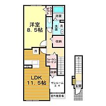 山口県下関市豊浦町大字川棚11577-17（賃貸アパート1LDK・2階・57.79㎡） その2