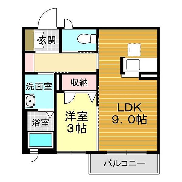 山口県下関市幡生本町(賃貸アパート1LDK・2階・33.52㎡)の写真 その2