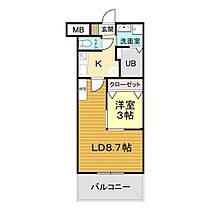 コンダクトレジデンス丸山south 208 ｜ 山口県下関市丸山町1丁目（賃貸マンション1LDK・2階・34.03㎡） その2