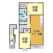 山口県下関市小月西の台5-22-2（賃貸アパート2LDK・2階・57.26㎡） その2