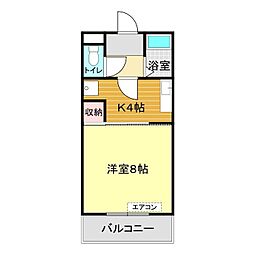 サンビレッジ 1Kの間取図画像