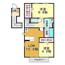 ステラ綾羅木 2LDKの間取図画像