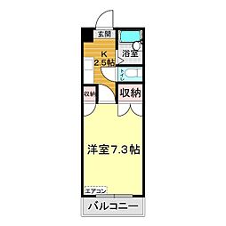 マリンコーポワイケイ 1Kの間取図画像